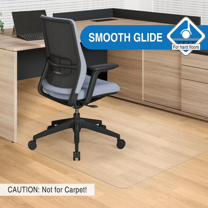FUNMAT Clear Chair Mat, 75" x 60" Large Chair Mat for Hard Floors, Anti-Slip Desk Mat for Rolling Chair, Easy Glide Vinyl Floor Mat for Home Office Living Room, Clear - Image 4